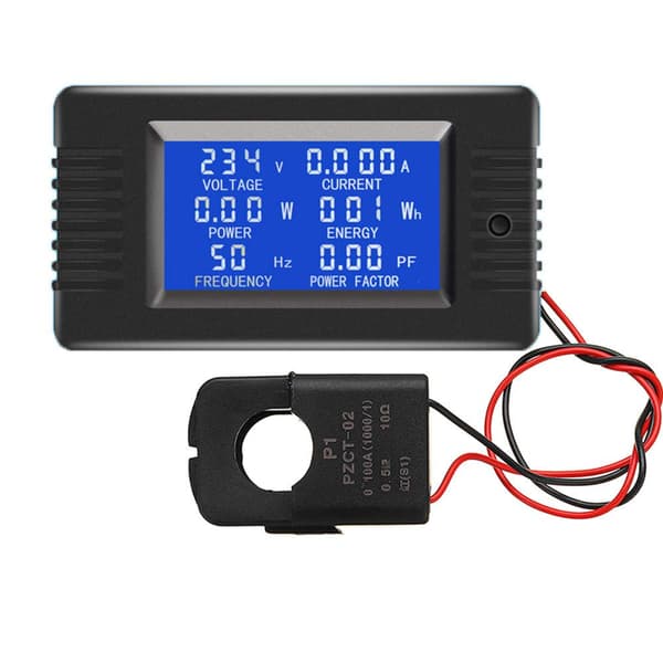AC 80-260V 100A Strömspänning Amperage Effekt Energipanel Mätare LCD Digital Display Amperemeter Voltmeter Multimeter med Öppen CT