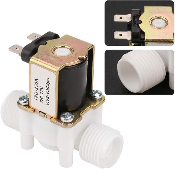 12V G1/2\" NC vannmagnetventil, elektrisk innløpsmagnetventil for vanndistribusjon
