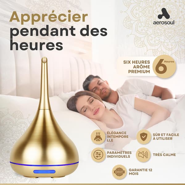 100 ml eterisk oljediffuser, elegant design ultralyd eterisk oljediffuser, USB, automatisk avstenging, 6-timers tåke, aromaterapidiffuser, gullfarget plast