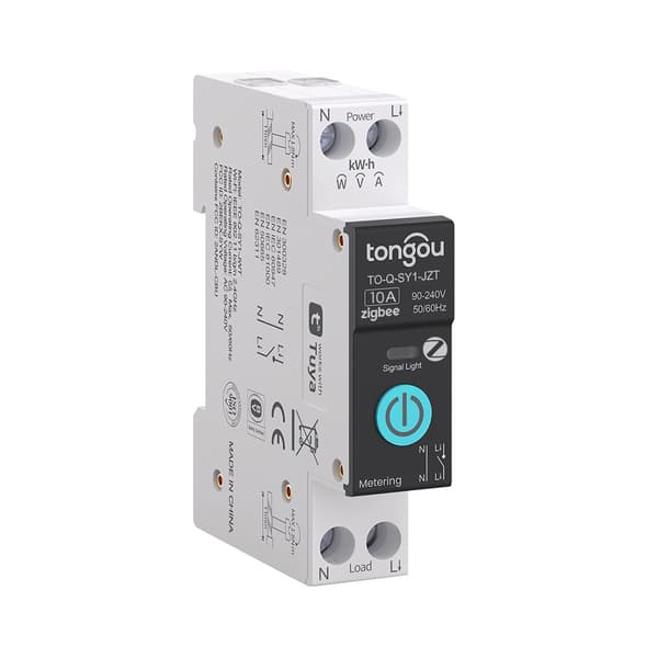 ZigBee Smart Switch, DIY Smart Switch kompatibel med Alexa, Google Assistant, TUYA/Smart Life APP fjärrkontroll, med mätning, 10A