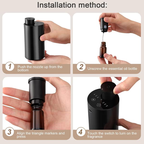 Æterisk Olie Aroma Diffuser, Bil Diffuser Luftfugter, Æterisk Olie Diffuser, USB Genopladelig Vandfri Æterisk Olie Diffuser til Soveværelse, Bil, Kontor