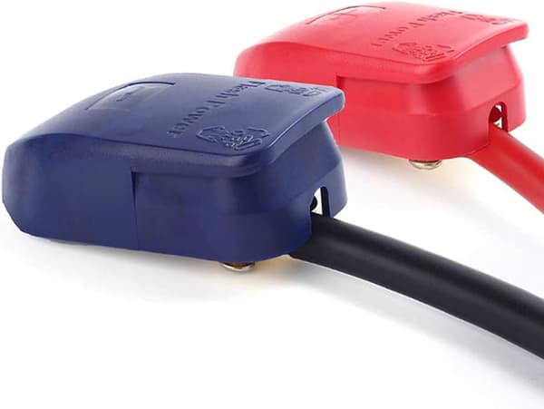 1 par 12V snabbkoppling batteripolklämmor för bil/husvagn (röd och blå)