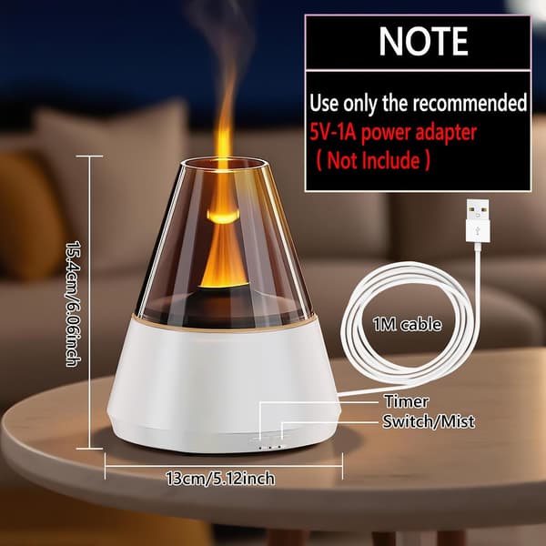 Eterisk Oljediffuser för Hemdoft med 7-färgs LED-ljus, Luftfuktare för Sovrum, Eterisk Oljediffuser med 3 Timers för Sovrum, Vit
