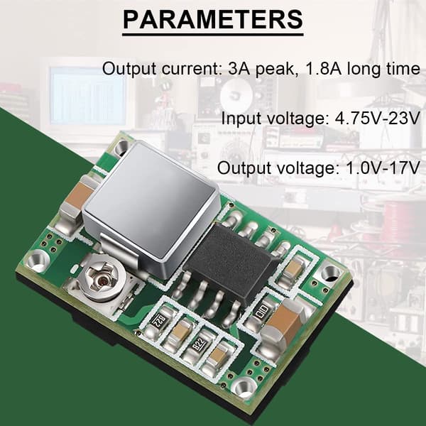 10 STK Mini360 DC Power Loop Modul med justerbar DC4.75-23V til 1.0-17V Loop Converter, Ultra-lille 3A Step Drop Spændingsregulator til flymodeller