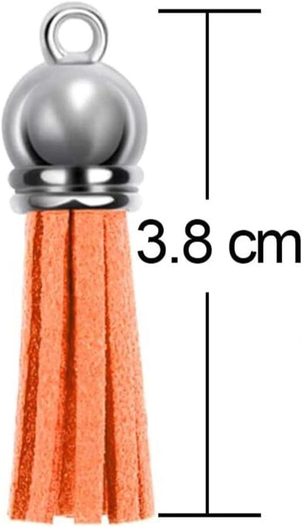 200 st. nyckelringstofsar, läderfransar för nyckelringspyssel, 38 mm/1,5\" längd
