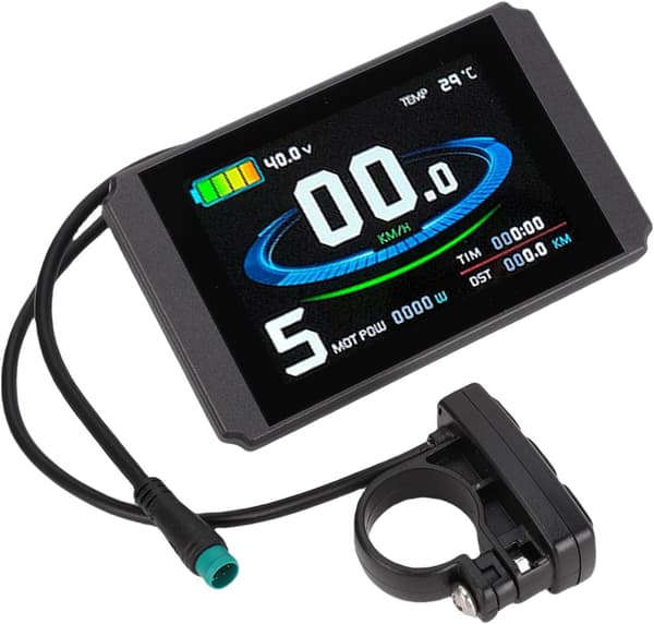 Elektrisk skoter LCD-displaypanel, stor ABS elcykel display kontrollpanel med vattentät kontakt för KT-kontroller, med hållbar ABS