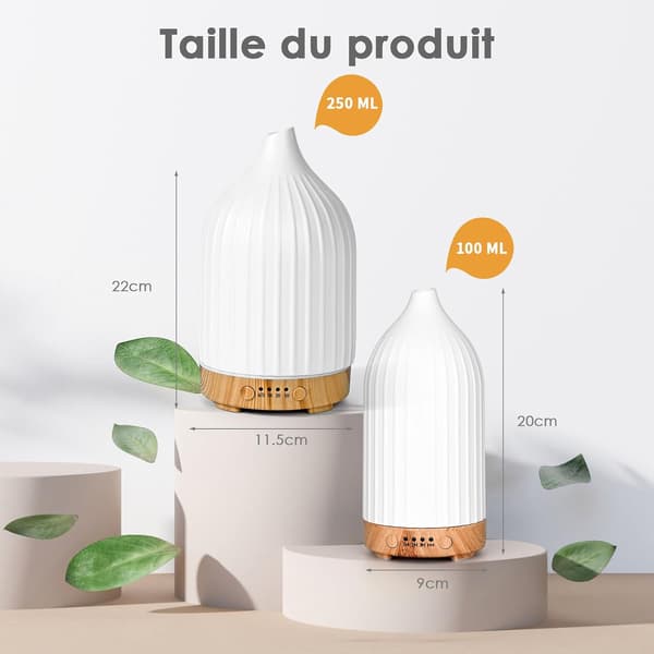 Keramisk æterisk oliediffuser, ultralyd elektrisk duftdiffuser, æterisk oliediffuser til hjemmet, yoga (hvid 100 ml)