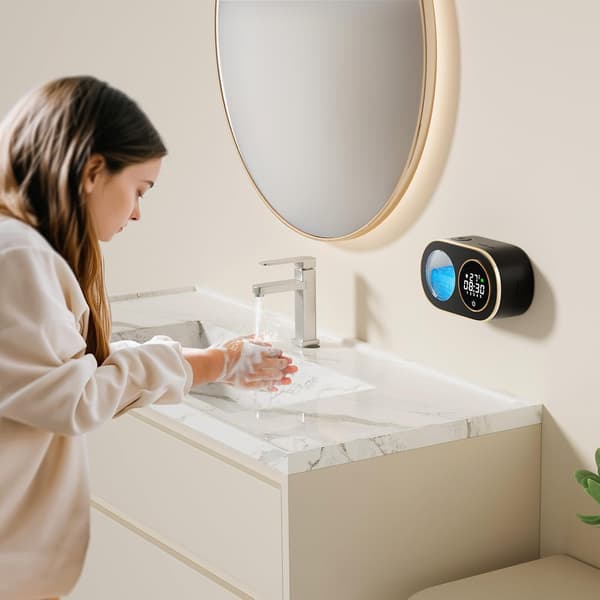 Automatisk sæbedispenser, berøringsfri flydende sæbedispenser, vægmonteret, håndfri, elektrisk, moderne smart opvaskeskumssæbedispenser