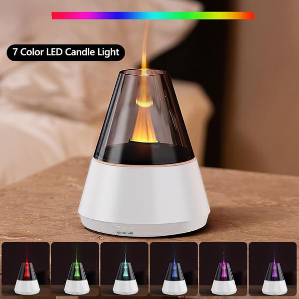 Eterisk Oljediffuser för Hemdoft med 7-färgs LED-ljus, Luftfuktare för Sovrum, Eterisk Oljediffuser med 3 Timers för Sovrum, Vit