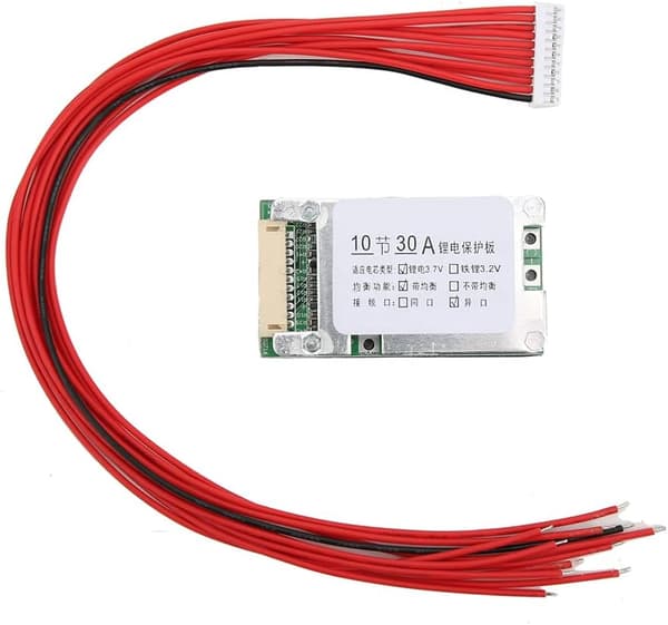 10S 36V 30A Skyddspanel - Li-ION BMS-kort för litiumbatteri - Överladdningsskyddsfäste