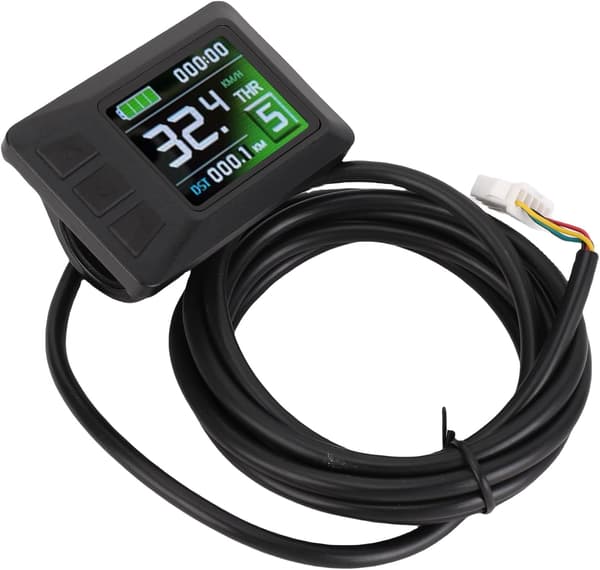 LCD-displaymåler, realtidsdata og information, krystalklar display elcykel, kompatibel og alsidig 24V 36V 48V, ABS-materiale, SM-stik