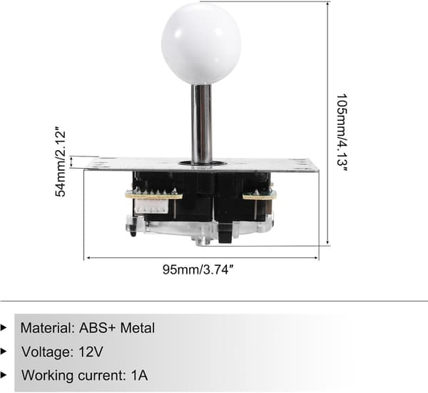 Gør-det-selv PC Joystick-sæt til arkadespil, Gør-det-selv Joystick-dele, 5-bens ABS Arkadeknap til Klassisk PC Arkade, Hvid