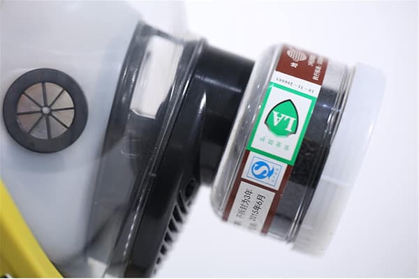 Elektrisk luftdriven helmask med konstantflödesrespirator, andningssystem, justerbar slangmask