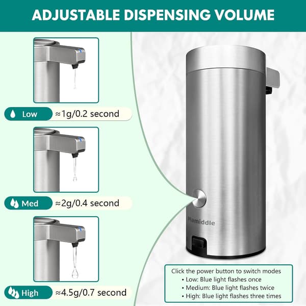 Automatisk sæbedispenser i rustfrit stål, 270 ml, med sensor, IPX5 vandtæt infrarød sæbedispenser, USB-C, velegnet til køkken og badeværelse
