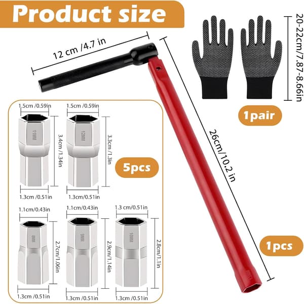 8-12 mm pystysuora hanan avainsarja 5 mutterin putkiasennustyökalulla
