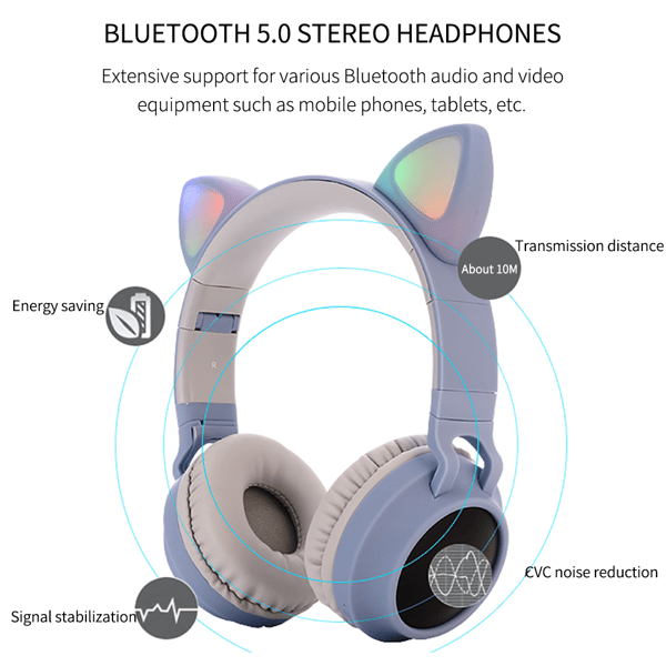 NYA Trådlösa hörlurar med kattöron Bluetooth-headset