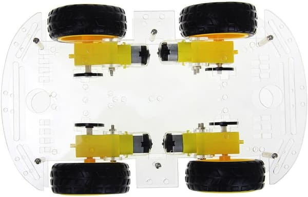 Motor Robot Bil Batteriboks Chassis Kit Intelligent Hastighetskoder for Arduino - Fire Dekk