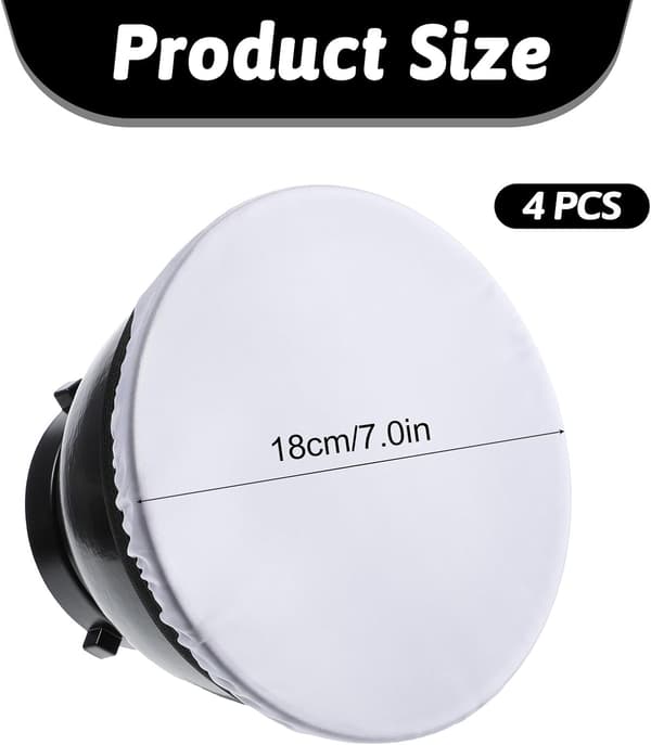 7\"/18cm lysdiffusor, 4 stk. diffusorlampesok blødt dæksel bløde hvide diffusorer standard stofdiffusorer lyssok blødgør lysudbyttet