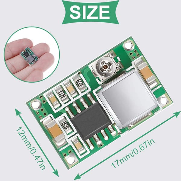 10 STK Mini360 DC Power Loop Modul med justerbar DC4.75-23V til 1.0-17V Loop Converter, Ultra-lille 3A Step Drop Spændingsregulator til flymodeller