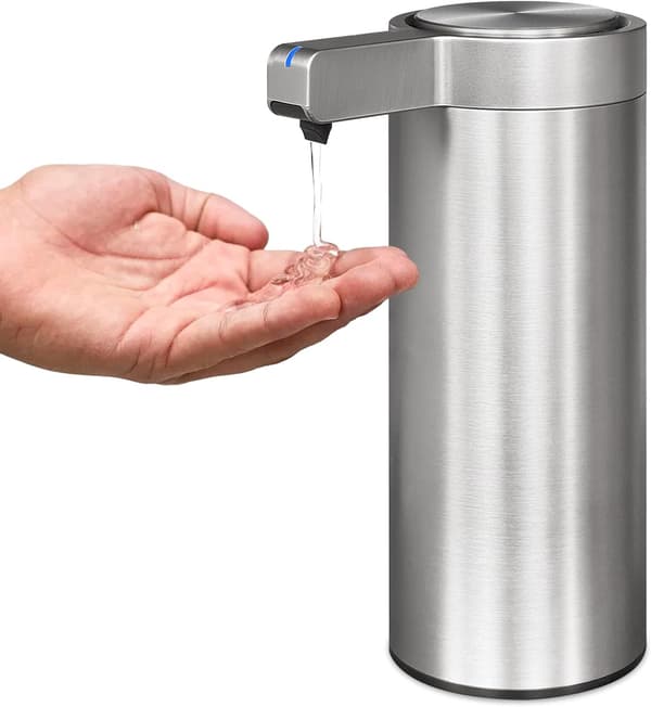 Automatisk sæbedispenser i rustfrit stål, 270 ml, med sensor, IPX5 vandtæt infrarød sæbedispenser, USB-C, velegnet til køkken og badeværelse