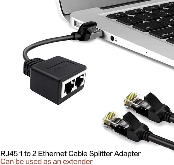 Tuliyet 1 han til 2 hun Ethernet Splitter Netværksadapter med Ethernet-kabel