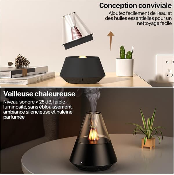 Elektrisk eterisk oljediffuser, ultralyd eterisk oljediffuser-aromaterapi, stillegående 25dB diffuser med LED, fjernkontroll-automatisk avstenging-for stue