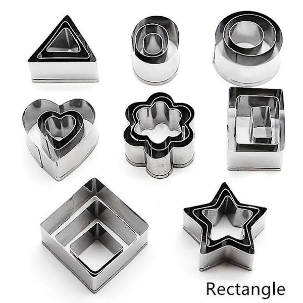 Mini geometrisk formad kaka kex Cutter Set 24 Count