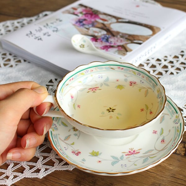 Blomma te Konst present kaffekopp mönster handgjorda ben Kina