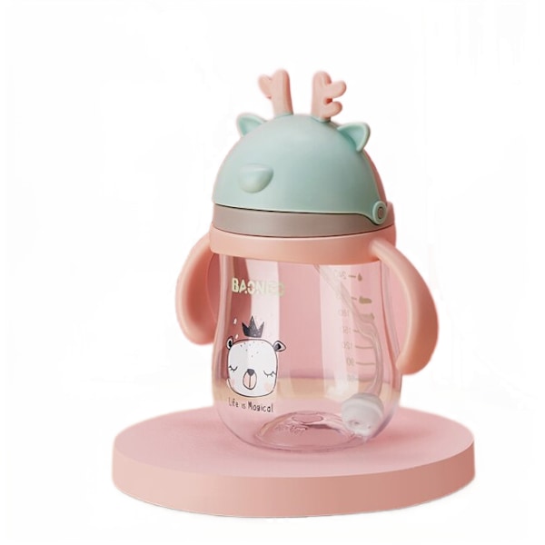 Bärbar Sippy Cup 320ML barns strå drickskopp Anti