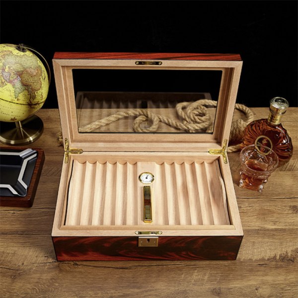Travel Cedar Wood Cigarr Humidor Box Case cigarrfodral