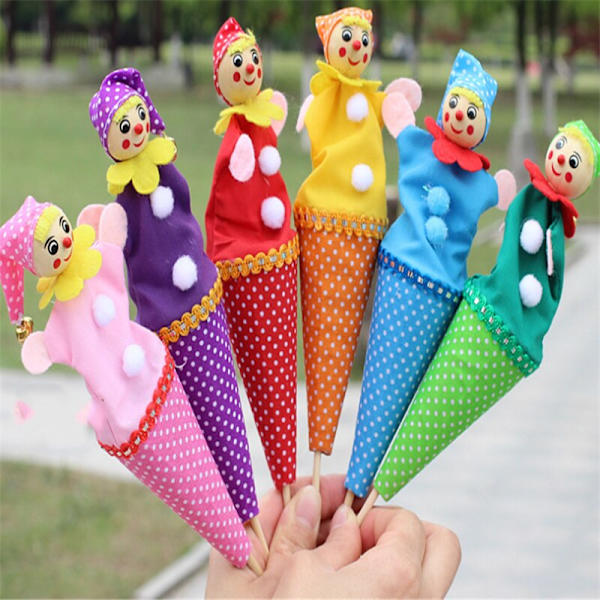 6st infällbar leende clown leksaksdocka rolig teleskopisk