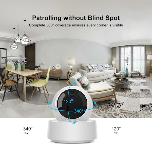 Mini Wifi-kamera Smart trådlös IP-kamera 360 IR natt
