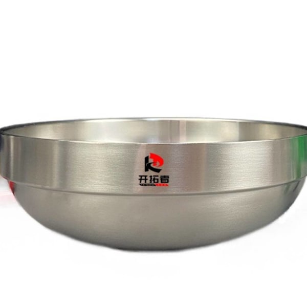 Rostfritt stål isolerad kall nudelskål, koreansk stor Silver noodle bowl 21cm