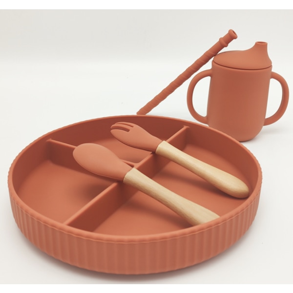 5 Styck Baby Learning Matning Servis Set Delad middag