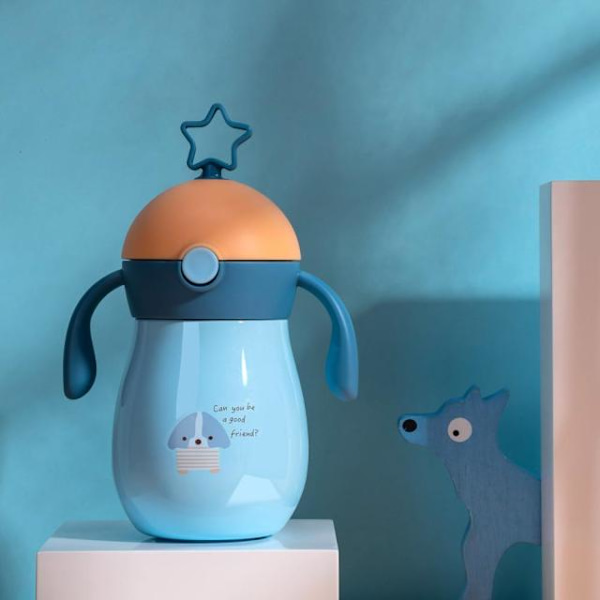 260 ml tecknad baby termoskopp för barn Mjuk pip