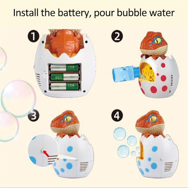 Dinosaur Egg Bubble Elektrisk Bubble Machine Automatisk Bubble