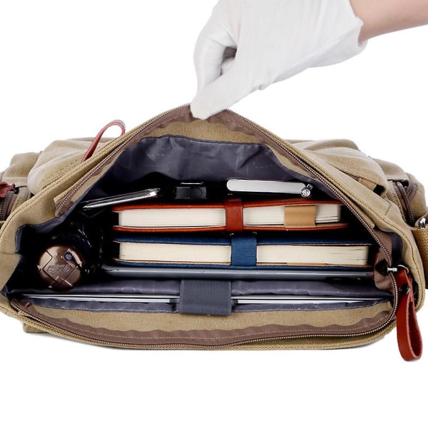 Män Canvas Shoulder Messenger Bag Diagonal