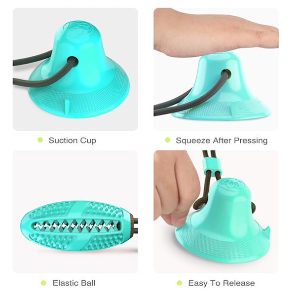 Hundleksak Silicon Sugkopp Leksaker för Medium Pet Hund Toy Bogserbåt