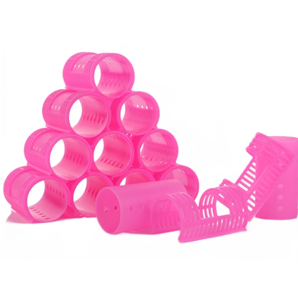 12 stycken 36 mm slumpmässig färg Hår Snap On Hair Rollers Steam