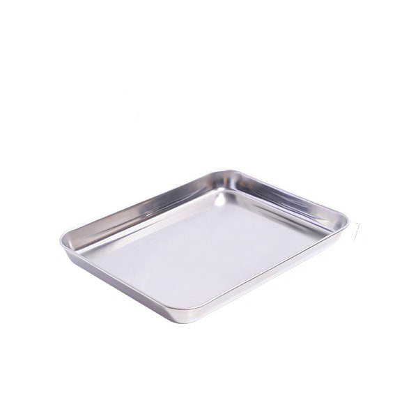 BBQ smord bakplåt, liten bakplåt för tårtor, rostfritt Silver 21.5*15.5cm