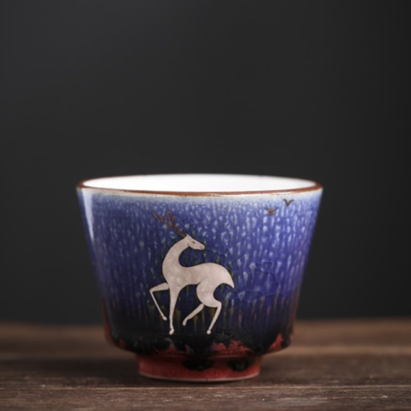 Japansk stil handgjord ugnsbakad keramisk kopp 4 set