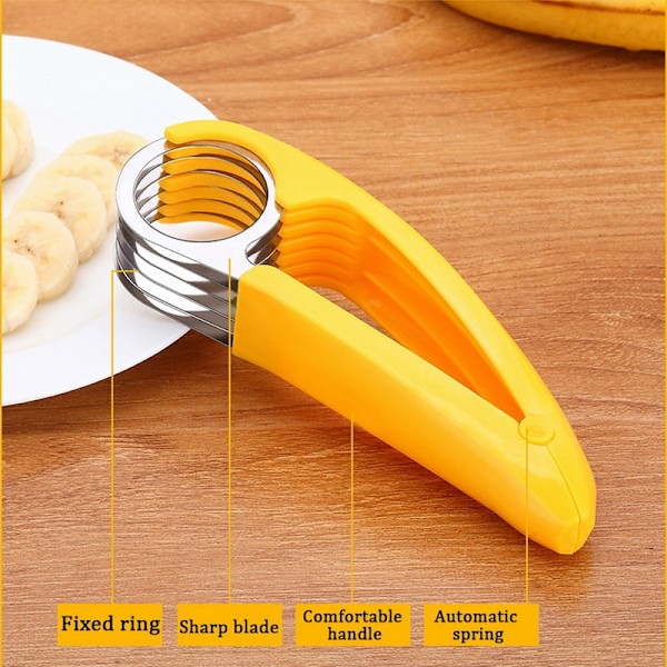 Plast Banan Slicer Cutter Frukt Grönsaksverktyg Sallad