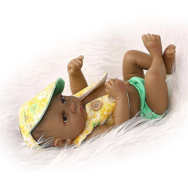 Handgjord Mini Newborn Baby Realistic Black Twin Boy