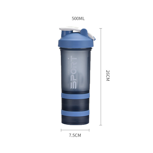 450ML Fitness Milkshake Shaker Cup med stor kapacitet, Fitness Blue