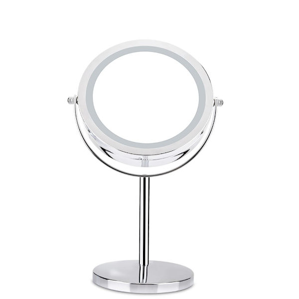 LED sminkspegel 360 grader roterande med LED-ljus 10x