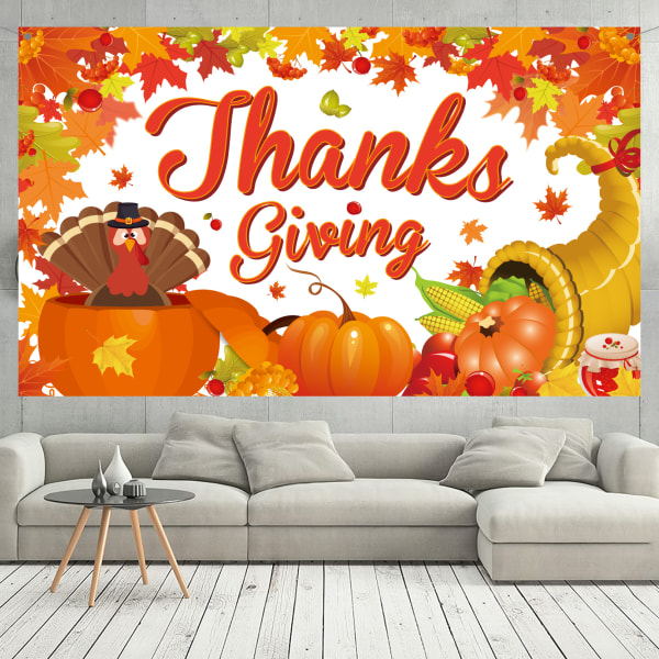 Thanksgiving dekoration Banner, höstskörd bakgrund Colorful H