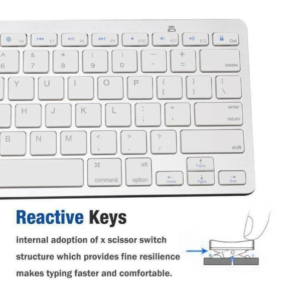 Trådlöst Bluetooth tangentbord för Apple iMac iPad Android