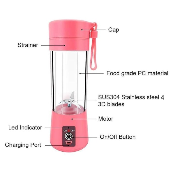 Bärbar blender USB mixer elektrisk juicepress maskin smoothie