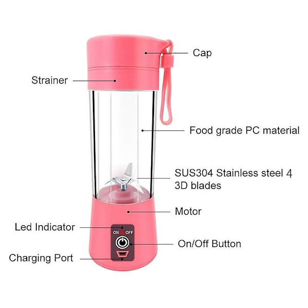 Bärbar blender USB mixer elektrisk juicepress maskin smoothie