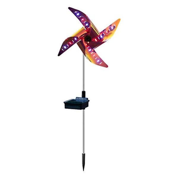 Solar Spinner Multi-color Led-belysning, gräsmatta prydnad vind